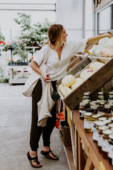 Zero Waste Reusable Bag  - The Tiny Companion - Beige Stripes