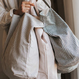 The Large Market Bag - Pink Stripes