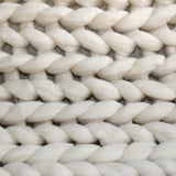 Large Chunky Knit Throw - 100% Hypoallergenic Merino Wool - Ivory