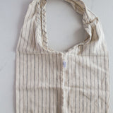 Zero Waste Reusable Bag  - The Tiny Companion - Beige Stripes