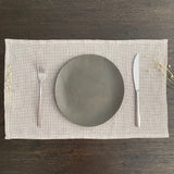 100% Pure Linen Placemats -Vichy - Beige Mini Checks - Set of 2