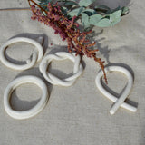 Porcelain Napkin Rings - White - Assorted - Set of 4