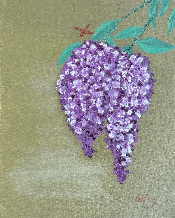 "Wisteria Blooms 2025" - Oil Painting