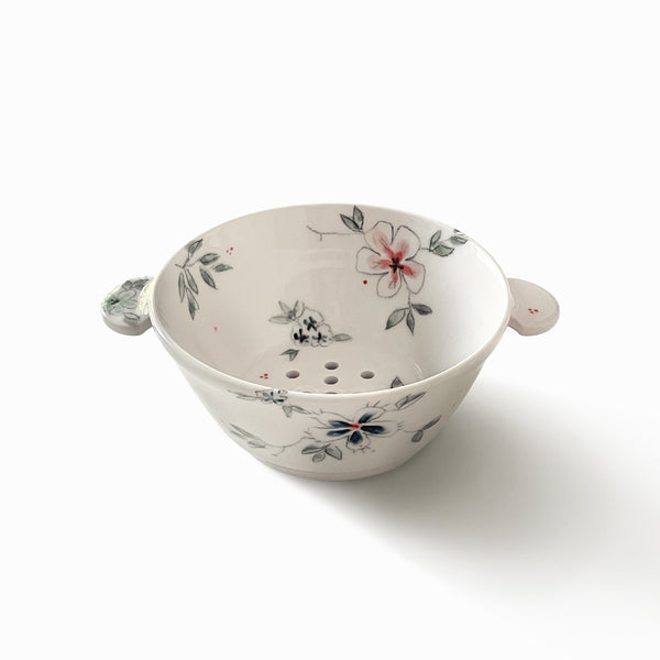 Porcelain Small Colander - Floral Collection