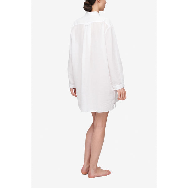 Short Sleep Shirt - Milano Featherweight Blend - White