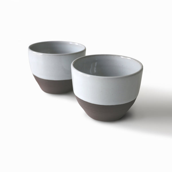 Dark Two-Tone Stoneware - Tea Bowls - Set of 2