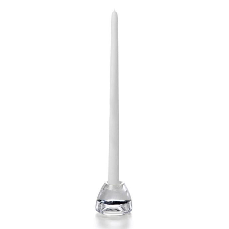 18" Handcrafted Formal Unscented Taper Candles - White - Pack of 12