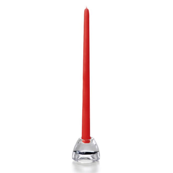 18" Handcrafted Formal Unscented Taper Candles - Ruby Red - Pack of 12
