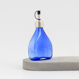 Rectangular Oil Dispenser Bottle - Handblown Glass - Sari Blue