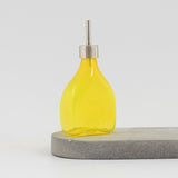 Rectangular Oil Dispenser Bottle - Handblown Glass - Yellow