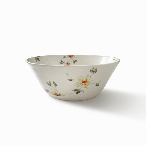 Porcelain Large Salad Serving Bowl - Floral Collection