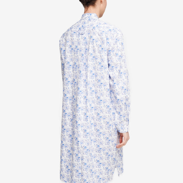 Long Sleep Shirt - Blue Floral - One Size