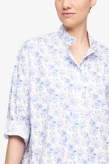 Long Sleep Shirt - Blue Floral - One Size
