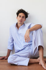 Men's Lounge Pants - Blue Oxford Stripe