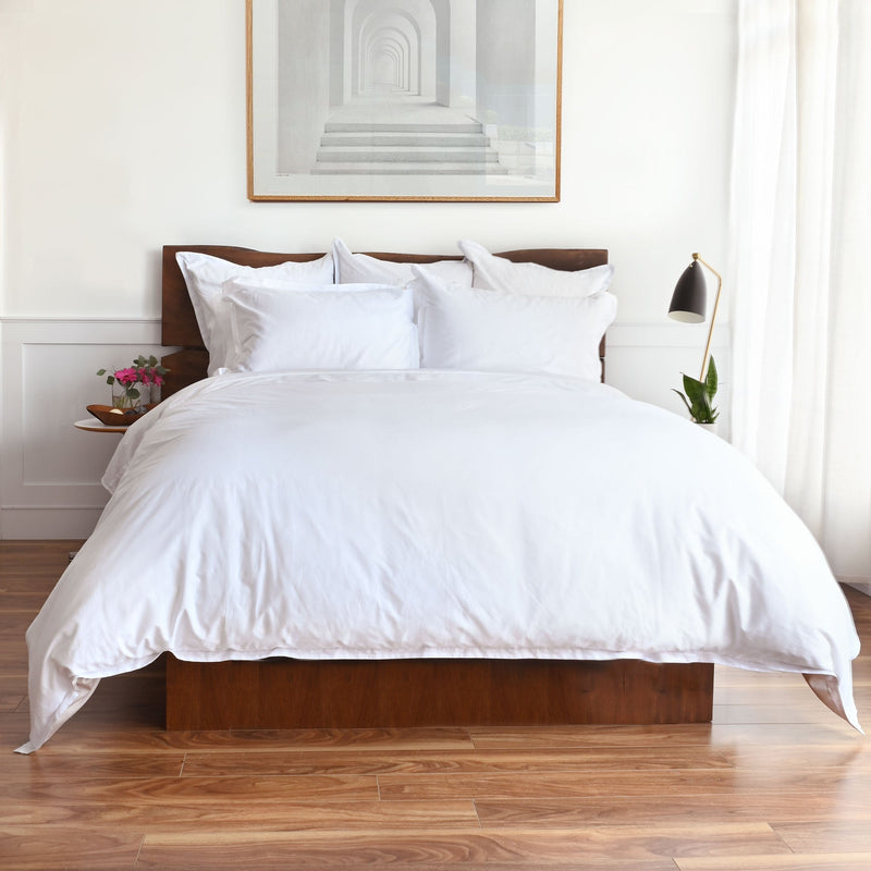 Capri Luxury Sateen Pillow Sham - 100% Extra Long Staple Cotton - White