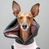 The Sharper Barker - Fleece Sleeveless Luxe Dog Hoodie - Holly - Pink/Grey