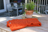 Pleated Knit Throw - Terra Cotta