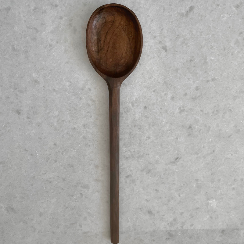 Hand Carved Long Handle Cooking Spoon - Walnut