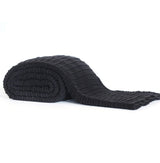Pleated Knit Throw - Black