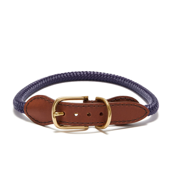Adjustable Rope Dog Collar - Purple