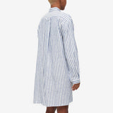 Short Sleep Shirt - Navy Cabana Stripe - 100% Linen