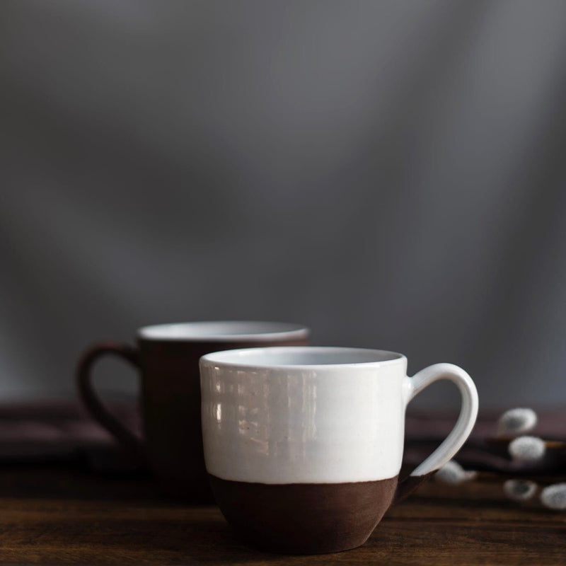 Dark Two-Tone Stoneware - Coffee Cups - Set of 2