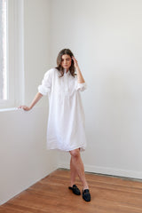 Long Sleep Shirt - 100% Linen - White