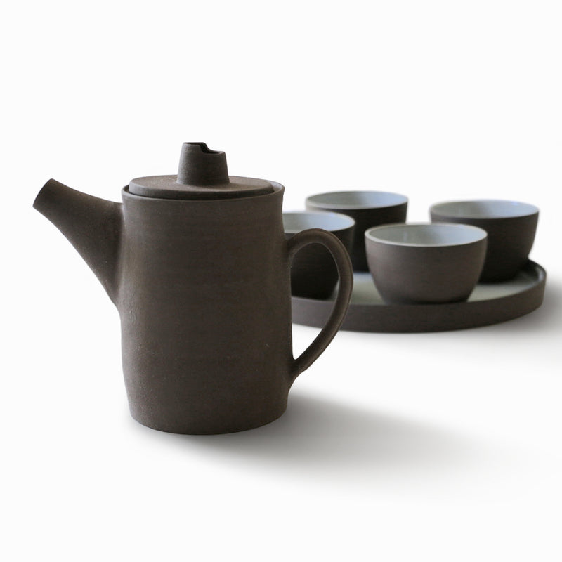 Dark Brown Sandstone Stoneware - Teapot