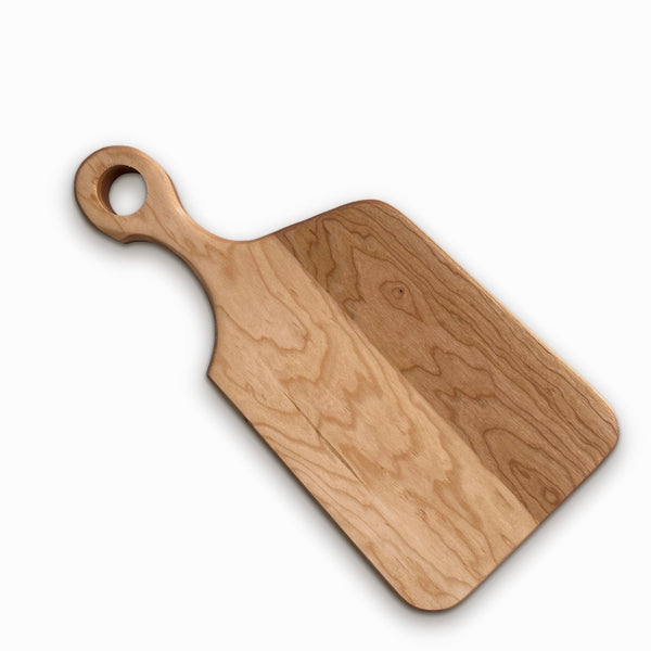 Small Serving Board with Handle - Cherry Wood