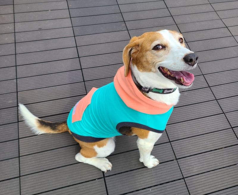 The Sharper Barker - Fleece Sleeveless Dog Luxe Hoodie - Malibu