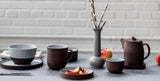 Dark Brown Sandstone Stoneware - Tall Mugs - Set of 2