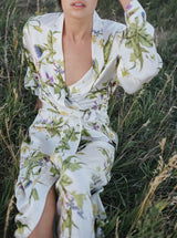 Floral Silk Charmeuse Duster Robes