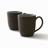 Dark Brown Sandstone Stoneware - Tall Mugs - Set of 2