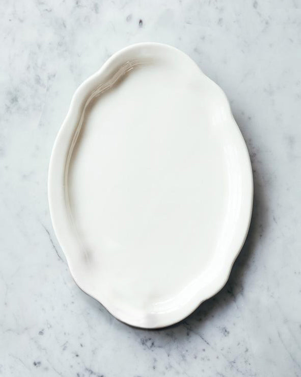 Porcelain Medium Oval Serving Platter - White