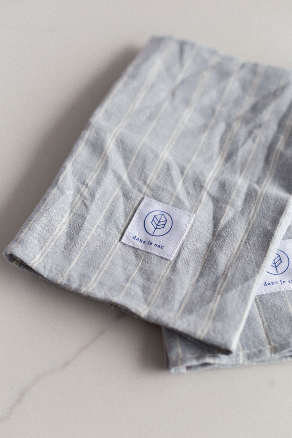 Reusable Cotton + Hemp Napkins - Blue - 2 per pack