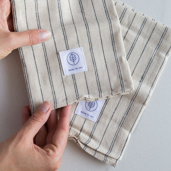 Reusable Cotton + Hemp Napkins - Beige - 2 per pack
