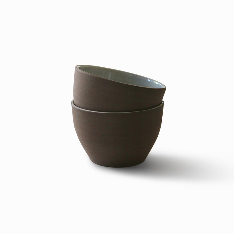 Dark Brown Sandstone Stoneware - Tea Bowls - Set of 2