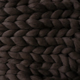 Large Chunky Knit Throw - 100% Hypoallergenic Merino Wool - Chocolate Brown